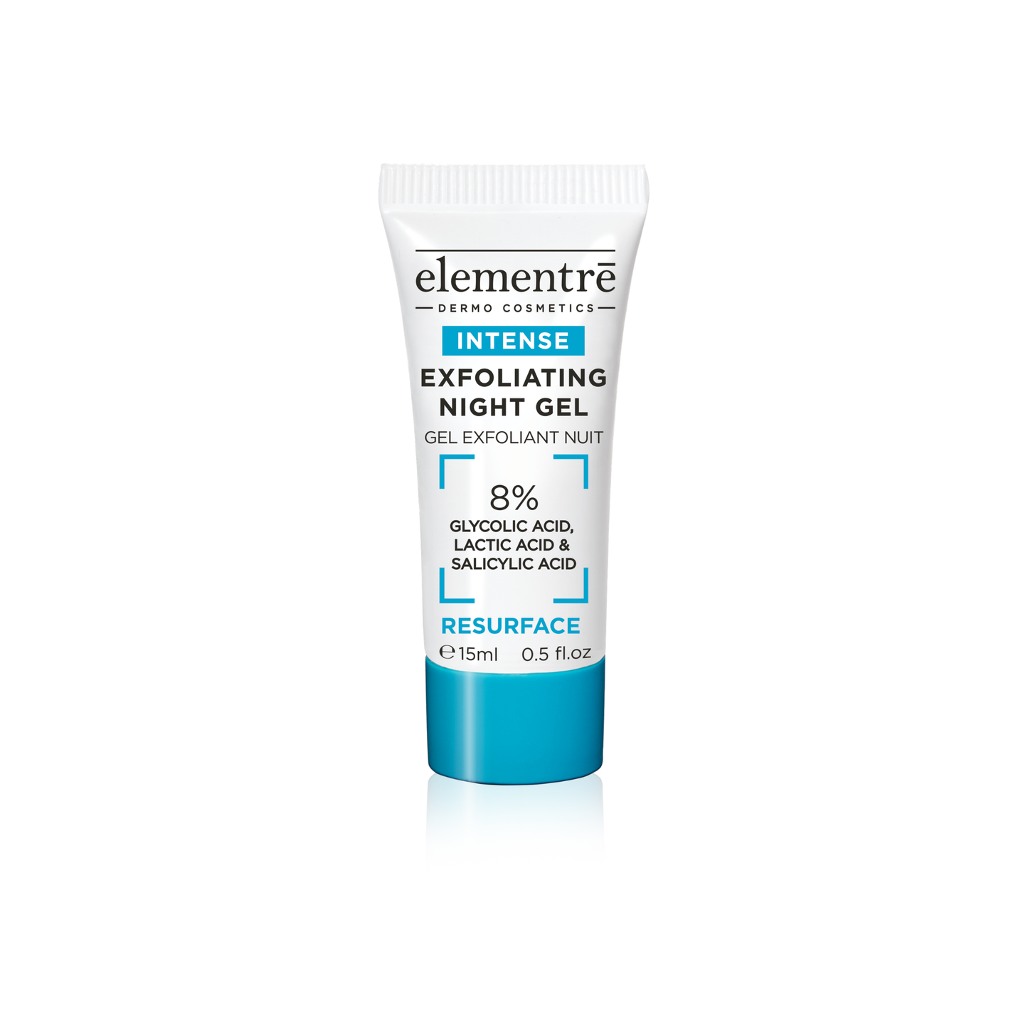 8% Glycolic, Lactic & Salicylic Acids Exfoliating Night Gel - 15ml Travel size